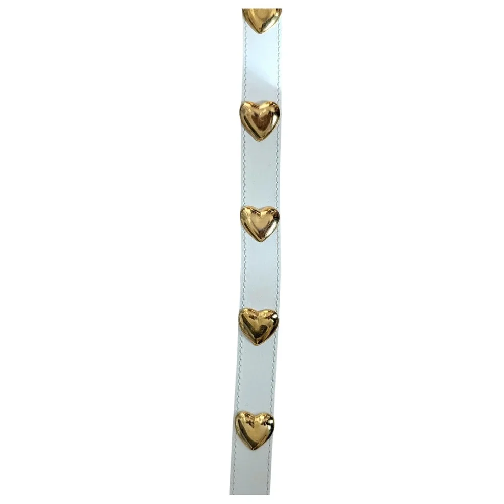Leather Statement Belt Heart Studs Women Small Medium Y2K Coquette Whimsy Dainty